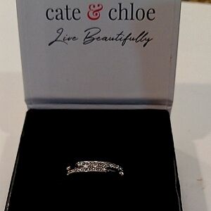 Silver Earrings with Sparkling Stones